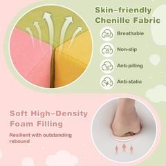 6 Pcs Toddler Climbing Blocks with Handles Chenille Fabric Cover Corner Play Gym