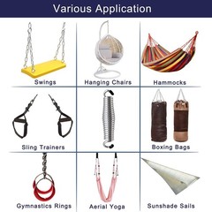 2Pack Heavy Duty Porch Swing Springs, 1600lb Capacity, Corrosion-Resistant St…
