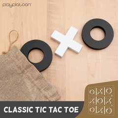 Play Platoon Magnetic Tic Tac Toe Game – Large Metal and Wooden Wall Mounted Boa