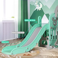 Kids Slide and Swing Set, 5 in 1 Toddler Slide Climber Indoor Outdoor Playground