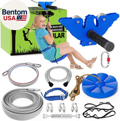 120FT Zip Line Kit for Kids and Adults, Zip Lines for Backyard, Included Swing S