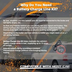 Towed Vehicle Charge Line Kit Compatible with 156-25, Provides Continuous