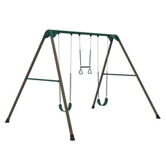 Lifetime 91137 9 Ft A-Frame Metal Swing Set Earthtone Kids Outdoor Playground