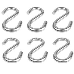 6PCS 3.15 Inch 304 Stainless Steel S Hooks, Heavy Duty M8 Hanging Hooks Large…