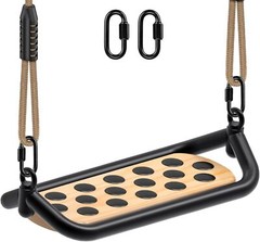 Wooden Swing Seat, Outdoor Tree Swings for Adults and Kids, Comfortable and N…