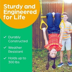 Jungle Gym Kingdom Yellow Swing Set Accessories – Trapeze Bar & Heavy Duty Chain