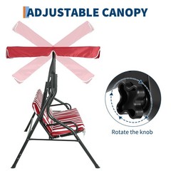 3-Seat Patio Swing: Adjustable Canopy, Heavy-Duty Steel, Waterproof Cushions