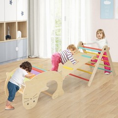 7-in-1 Indoor Climbing Toys for Toddlers w/ Reversible Ramp Sea Lion Rocker