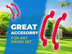 SWING SET STUFF 10″ PLAYGROUND HANDLES RED (PAIR) attach fort outside wood 0010
