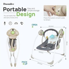 Baby Electric Swing,Soothing Portable Swing with Intelligent Music Vibration …