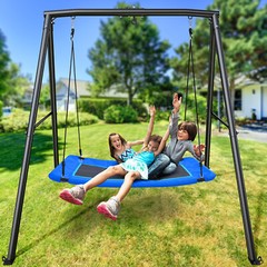 Trekassy 440lb Heavy-Duty Metal Swing Set for Kids Adult with 60″ Platform Swing