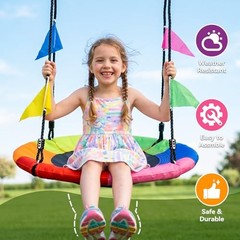 Tree Swing Saucer Swing for Kids, 900lbs Weight Capacity, with 24 Inch