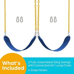Pinch-Free Blue Swing Seat Replacement Kit for Safe Outdoor Play – 2 Pack