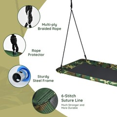 Goplus Outdoor 700lb Giant 60″ Platform Tree Swing w/ 2 Hanging Strap Camo