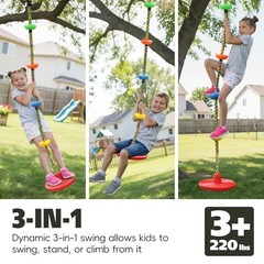 Rope Swing for Tree Disc Swings Tree Swing for Kids Single Disc Red Disc Swing