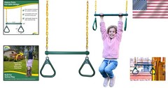Durable 20.25″ Trapeze Bar with Pinch-Free Rings – Perfect for Kids’ Playsets