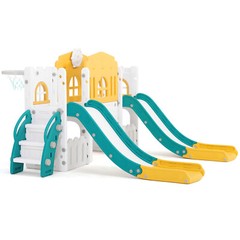 Double Kids Slide Climb Playset Toddler Boys Girls Playground Indoor Outdoor Toy