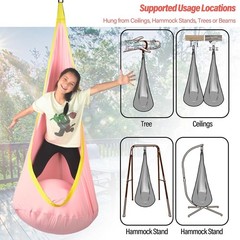 Kids Pod Swing Seat, Max 300 Lbs, Child Sensory Swing Chair Indoor & Outdoor The