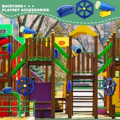 3 Pack Kids Playground Accessories Pirate Ship Steering Wheel Plastic Steerin…