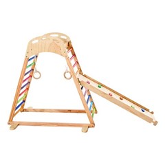 Uimoso Indoor Wooden Jungle Gym 4-in-1 Playset for Kids