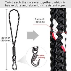 19 Inch Hammock Tree Swing Rope with Heavy Duty Hook for Kids and Adults