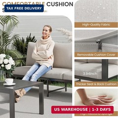 4-Piece Aluminum Outdoor Patio Furniture Sets All-Weather Patio Conversation Set