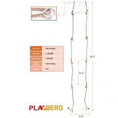 Wooden Swings with 4 Included Ropes, Tree Swing, Bar, Climbing Rope Ladder and S