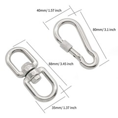 2Pcs M8 304-Stainless Steel Swivel Ring Double Ended Swivel Eye Hook, 2Pcs M8…