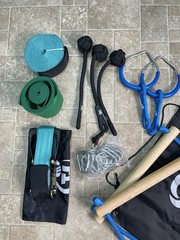 Ninja Obstacle Course 7 Obstacles Monkey bars Swing Rings 36’ Slackline Into Kit