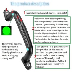 4 Glow-in-the-Dark Playground Safety Handles, Black Plastic Pull Handles for …