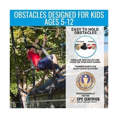 Hyponix Sporting Ninja Warrior Obstacle Course for Kids – 2 x 50 ft – Up to 8…
