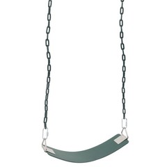Outdoor EVA Soft Board Swing With Coated Chains Dark Green Easy To Install IQAK