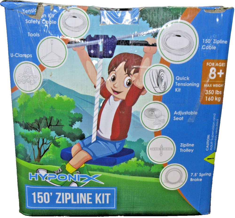 Hyponix 150′ Zipline Kit, 350lb Max Weight