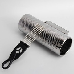 Metal Guiro Stainless Steel Hand Percussion Musical Instruments with Scraper 8″