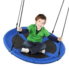 Saucer Tree Swing Inch 600lb Weight Capacity with 2pcs Hanging Straps, 40 Blue