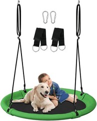 40 Inch Saucer Tree Swing Set for Kids & Adults, Adjustable Swing Sets for Ba…