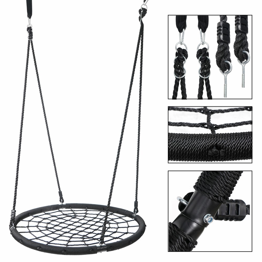 48” Heavy Duty Spider Web Tree Swing Net Rope Platrorm For Multiple Chidren
