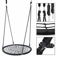 A-Frame Swing Stand Yard Lawn Playground + 48” Spider Web Tree Swing Net