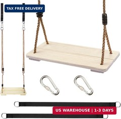 KINSPORY Wooden Swing Seat, Outdoor Swing Set Accessories for Backyard, Height A