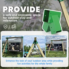 Brand New Pair 1-2-3 A-Frame Swing Set Brackets Complete Set 2 Brackets Green