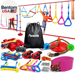 Ninja Warrior Obstacle Course for Kids-Playground Fitness Equipment Ninja Slackl
