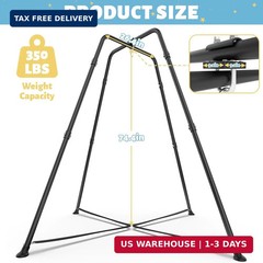 Swing Stand Frame with Sensory Swing Pod Chair, X-Shaped Swing Set, Metal Hammoc