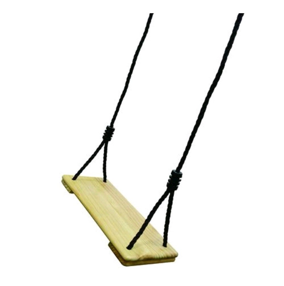 17″ Solid Wood Seat UV Resistant 3/8″ Rope Swing with O-ring Hangers 120lb. Load