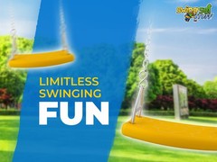 SWING SET STUFF INC. FLAT SEAT WITH 5.5 FT. UNCOATED CHAIN YELLOW toy kids 0309