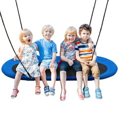 60″ Saucer Tree Swing Surf Outdoor Adjustable Kids Giant Oval Platform Swing Set