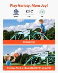All-Weather 10FT Climbing Dome Frame 1000lb Capacity w/ Ball Fun