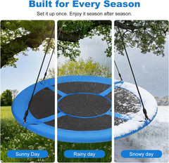 60-Inch Tree Swing for Kids & Adults, 700LBS Extra Large Saucer Swing, 900D Weat
