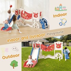 11 in1 Toddler Slide, Kids Slide with Climber Playset, Indoor Outdoor Playhous