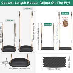 Heavy Duty Swing Set Brackets with 4 Swing Hangers & 2 Swing Seats