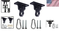 Smooth Rotating Black Swing Hangers (2 Pack) – Ideal for Yoga and Playground